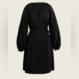 NEW! J. Crew Drapey wrap mini dress in black🖤